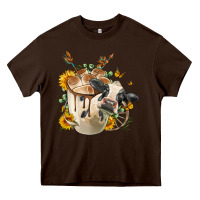 Black And White Cow Coffee Cup Heavy Core Tee | Teevron