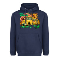 Navy This is How I Roll Woman Bus Driver Heavyweight Hoodie - Jasminsmagicworld