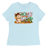 Baby Blue Easter Howdy Peeps Bunny Ladies Tee - CowhideDigitalArt