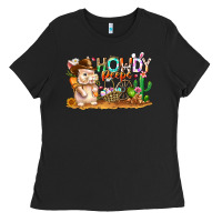 Black Easter Howdy Peeps Bunny Ladies Tee - CowhideDigitalArt