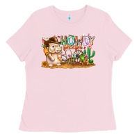 Bubblegum Pink Easter Howdy Peeps Bunny Ladies Tee - CowhideDigitalArt