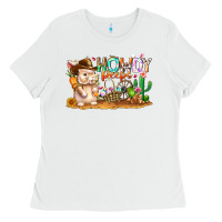 White Easter Howdy Peeps Bunny Ladies Tee - CowhideDigitalArt