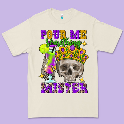 Skull Pour Me Something Mister Premium Tee Designed By Fadigitalartstudio