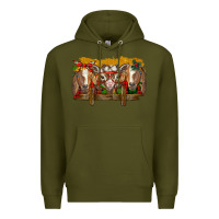 Army Green Christmas goats Premium Hoodie - BarkalooDesign