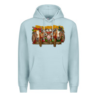 Blue Mist Christmas goats Premium Hoodie - BarkalooDesign