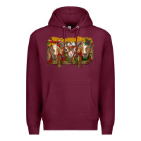 Burgundy Christmas goats Premium Hoodie - BarkalooDesign