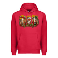 Cardinal Christmas goats Premium Hoodie - BarkalooDesign