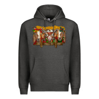 Charcoal Heather Christmas goats Premium Hoodie - BarkalooDesign