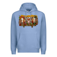 Colony Blue Christmas goats Premium Hoodie - BarkalooDesign