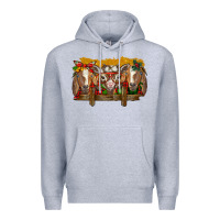 Heather Grey Christmas goats Premium Hoodie - BarkalooDesign