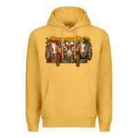 Mustard Christmas goats Premium Hoodie - BarkalooDesign