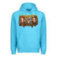 Ocean Blue Christmas goats Premium Hoodie - BarkalooDesign