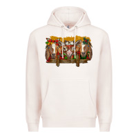 Pale Pink Christmas goats Premium Hoodie - BarkalooDesign