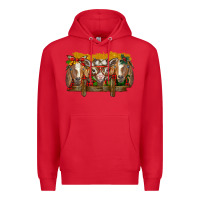 Red Christmas goats Premium Hoodie - BarkalooDesign