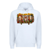White Christmas goats Premium Hoodie - BarkalooDesign