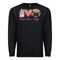 Black Peace Love Pugs Premium Sweatshirt - Jasminsmagicworld