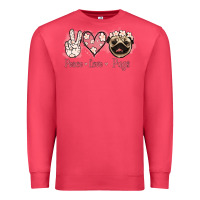 Cardinal Peace Love Pugs Premium Sweatshirt - Jasminsmagicworld