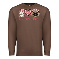 Chestnut Peace Love Pugs Premium Sweatshirt - Jasminsmagicworld