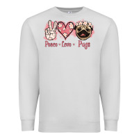 Dove Grey Peace Love Pugs Premium Sweatshirt - Jasminsmagicworld