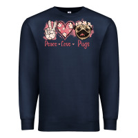 Navy Peace Love Pugs Premium Sweatshirt - Jasminsmagicworld
