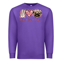 Purple Peace Love Pugs Premium Sweatshirt - Jasminsmagicworld