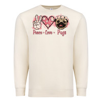 Sandshell Peace Love Pugs Premium Sweatshirt - Jasminsmagicworld