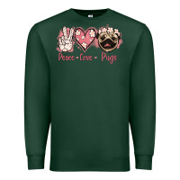 Sports Green Peace Love Pugs Premium Sweatshirt - Jasminsmagicworld