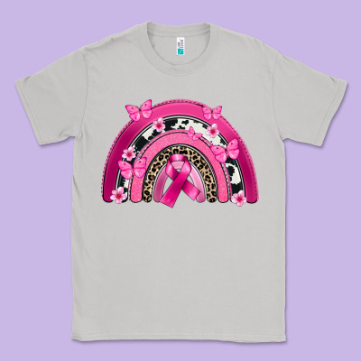 Breast Cancer Rainbow Classic Tee Designed By Fadigitalartstudio