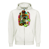 Oatmeal Heather tequila and lime Zipper Hoodie - Jasminsmagicworld
