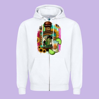 Tequila And Lime Zipper Hoodie Designed By Jasminsmagicworld