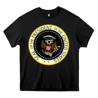 Black fake seal of the president of the united states Heavy Core Tee - DesigneFamous