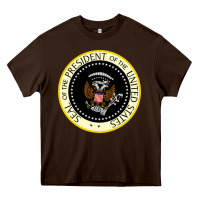Chocolate Brown fake seal of the president of the united states Heavy Core Tee - DesigneFamous