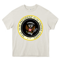 Cream fake seal of the president of the united states Heavy Core Tee - DesigneFamous