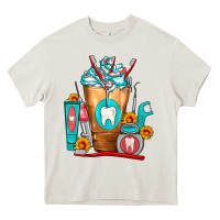 Cream Dentist Cold Drink Frappe Heavy Core Tee - FaDigitalArtStudio