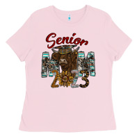 Bubblegum Pink Senior Mom 2023 Ladies Tee - CowhideDigitalArt
