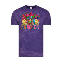 Cloud Purple Hello summer Gnome Vintage Tee - CowhideDigitalArt