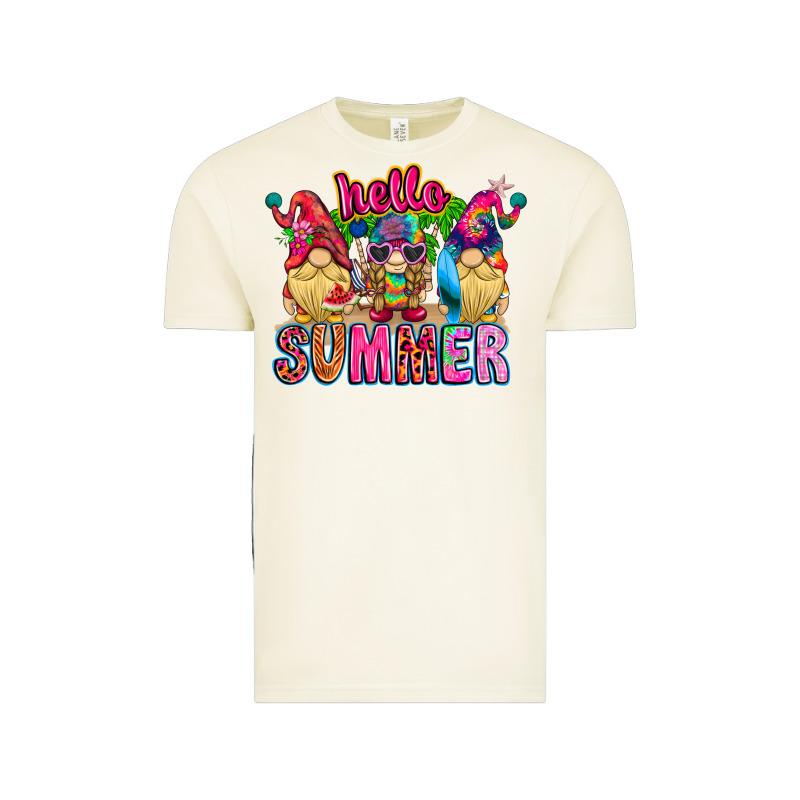 Hello Summer Gnome Vintage Tee by CowhideDigitalArt | Teevron