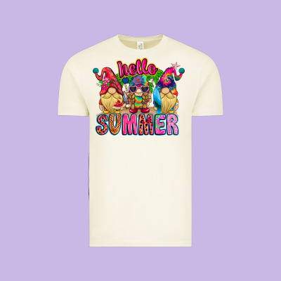 Hello Summer Gnome Vintage Tee Designed By Cowhidedigitalart