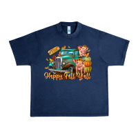 Navy Farm Happy Fall Y'all Urban Heavy Tee - CowhideDigitalArt