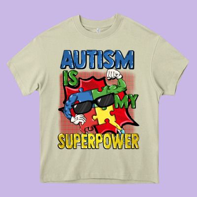 Autism Is My Superpower Autism Awareness Day Heavy Core Tee Designed By Fadigitalartstudio