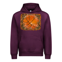 Mauve Wine glitter leopard basketball background Urban Hoodie - RanaPortraitStore