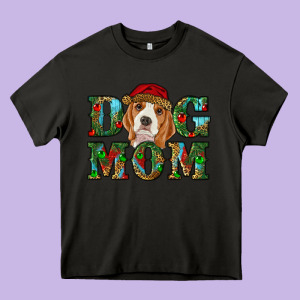 Christmas Dog Mom Beagle Heavy Core Tee Designed By Ranaportraitstore