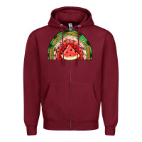 Burgundy watermelon rainbow Zipper Hoodie - Jasminsmagicworld