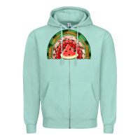 Seafoam watermelon rainbow Zipper Hoodie - Jasminsmagicworld