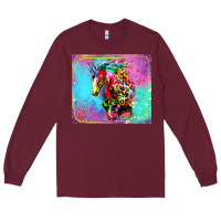 Burgundy Colorful Unicorn Horse Long Sleeve Tee - LillyAllenDesigns