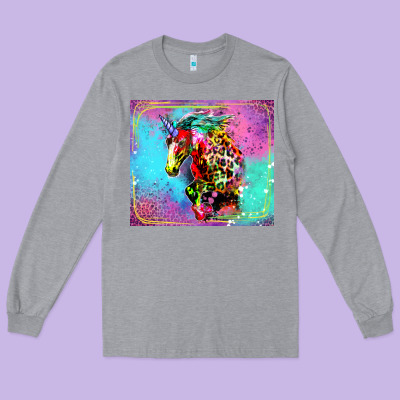 Colorful Unicorn Horse Long Sleeve Tee Designed By Lillyallendesigns