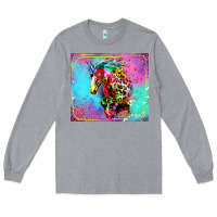 Heather Grey Colorful Unicorn Horse Long Sleeve Tee - LillyAllenDesigns