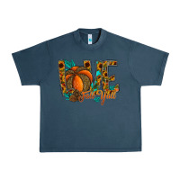 Midnight Navy Love Fall Y'all Urban Heavy Tee - CowhideDigitalArt