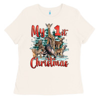 Bone my first christmas baby safari animals Ladies Tee - LillyAllenDesigns