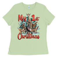 Matcha my first christmas baby safari animals Ladies Tee - LillyAllenDesigns
